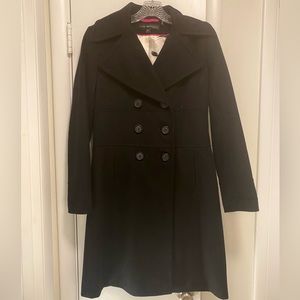 Via Spiga Black Wool Blend Peacoat Size 2